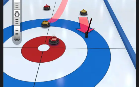 Casa de curling com pedras de granito sobre o gelo em True Curling - Granite 3
